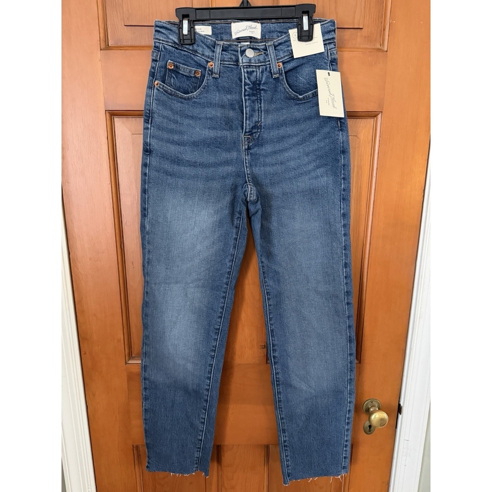 Women's Universal Thread Mid-Rise 80's Slim Blue Jeans Medium Wash Size 4 NWT
